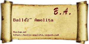 Balló Amelita névjegykártya